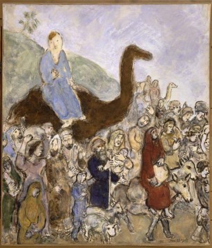 マルク・シャガール Painting - ヤコブは国と家族を離れ エジプトへ向かう 現代のマルク・シャガール